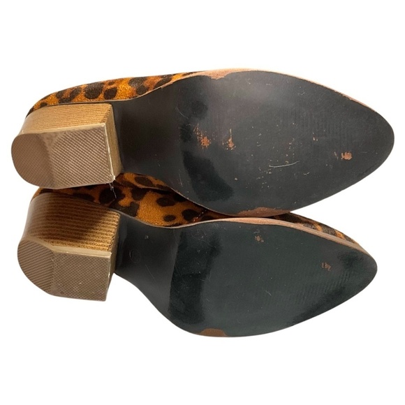 BEAST FASHION Faux Leather Pony Style Scalloped Edge Booties US Sz 6.5 - Picture 6 of 10